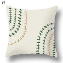 Axyaa Green Leaf Geometric Print Decorative Pillowcase for Home & Office