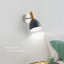 Axyaa Nordic LED Wall Lamp Iron Wood Sconces Indoor Bedroom Living Room Kitchen Decor