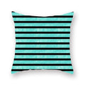 Axyaa Teal Blue Geometric Cushion Cover for Home Sofa Decor