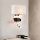 Axyaa LED Fabric Lampshade Wall Light USB Spotlight Adjustable Bedside Reading Light