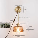 Axyaa Nordic Copper Glass LED Wall Light for Living Room, Bedroom, Bar - Modern Design