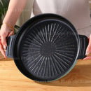 Axyaa Non-Stick Round BBQ Grill Pan - Korean Style Kitchen Accessory