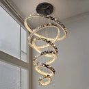 Axyaa Crystal Chandelier Stair Pendant Lamp Living Room Interior Lighting Home Decoration