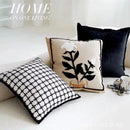 Axyaa Brown Plant Oat Cream Sofa Pillow Cover Retro Premium Cushion Cover