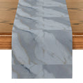 Pink Champagne Gold Textured Table Runner by Axyaa: Elegant Grey Marble Design for Stylish Tables