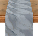 Pink Champagne Gold Textured Table Runner by Axyaa: Elegant Grey Marble Design for Stylish Tables
