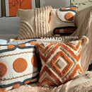 Axyaa Embroidered Geometry Tassel Pillow Cover for Stylish Home Decor