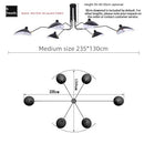 Axyaa Leaf Black Metal Chandelier Pendant Light for Modern Kitchen Dining Room