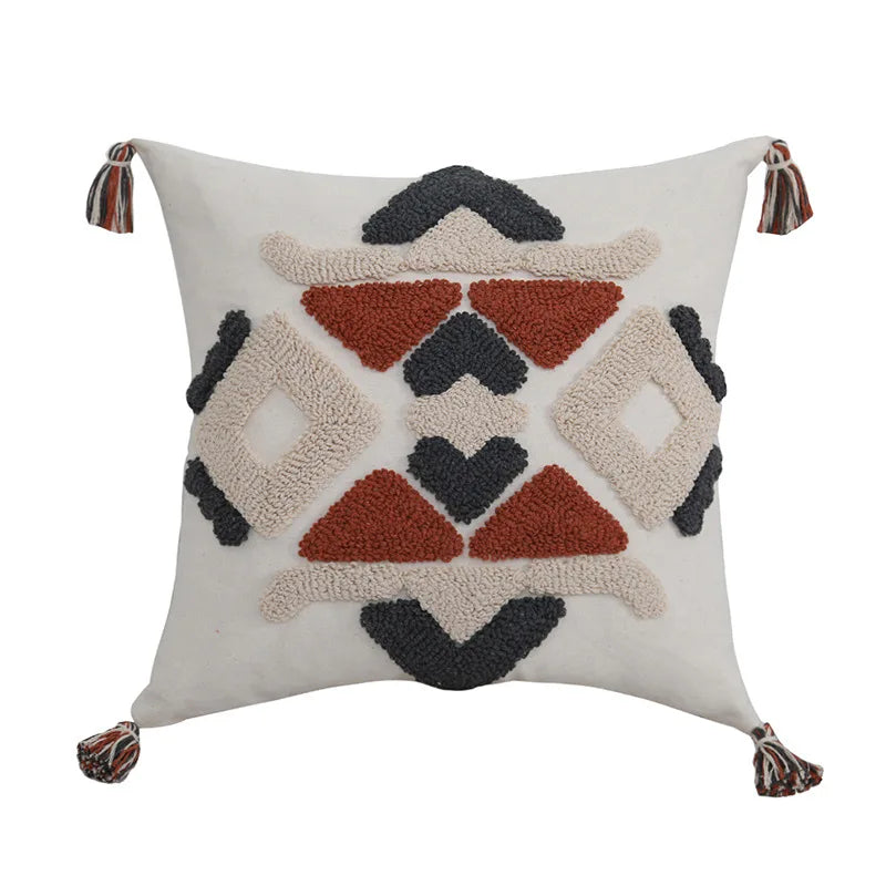 Axyaa Tufted Plush Tassels Cushion Cover for Stylish Home Decor