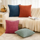 Axyaa Soft Striped Corduroy Throw Pillow Covers in 45x45cm