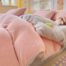 Axyaa Milk Velvet Winter Queen Duvet Cover Set, Soft & Cozy Coral Fleece Quilt
