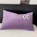 Axyaa Cartoon Big Eye Fleece Pillowcase 48*74 - Coral Velvet Embroidered Pillow Cover