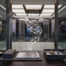 Axyaa Crystal Chandelier: Modern Luxe Lighting for Living Room, Villa, or Staircase