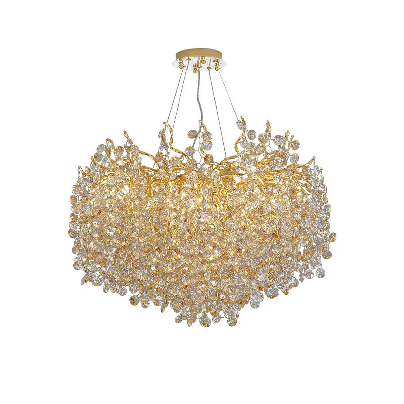 Axyaa Crystal Sun Chandelier: High-End Nano Electroplated Suspension Lamp for Elegant Lighting