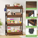 Axyaa 4-Tier Wood Utility Storage Shelves: Kitchen, Office, Store Organization