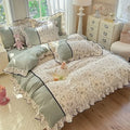 Axyaa Spring Lace Bedding Set: Quilt Cover, Bed Sheet - Fresh Pastoral Style
