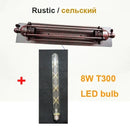 Axyaa Silver LED Wall Light Industrial Vintage Loft Sconce Bedside Lamp