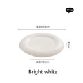 Axyaa White Pearl Dot Ceramic Steak Pasta Dessert Snack Plate Molecular Cuisine Tableware