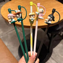 Axyaa Silicone Straw Cover & Brush for 7-8mm Straws - Reusable Cap for Tumbler Cup