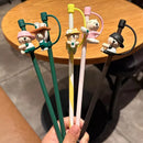 Axyaa Silicone Straw Cover & Brush Set for 7-8mm Straws, Reusable & Splash Proof
