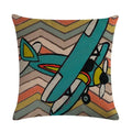 Axyaa Retro Car Pattern Cushion Cover Linen Pillowcase 45*45cm