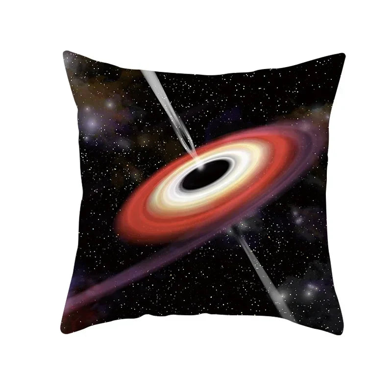 Axyaa Black Hole Polyester Pillowcase - Home Decor Cushion Cover for Sofa, 45X45CM