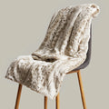 Axyaa Leopard Faux Fur Plush Throw Blanket for Couch Sofa Bed Glamorous Living Room Decor