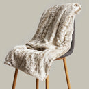 Axyaa Leopard Faux Fur Plush Throw Blanket for Couch Sofa Bed Glamorous Living Room Decor