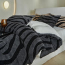 Axyaa Warm Fleece Zebra Stripe Quilt Cover, Soft & Thick, 200*230cm