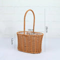 Axyaa Hand-Woven Rattan Flower Basket with Handle