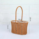 Axyaa Hand-Woven Rattan Flower Basket with Handle