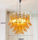 Axyaa Glass Petal Chandelier: Modern Luxury Pendant for Dining Living Bedroom