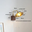 Axyaa Rotating LED Wall Light Fixture - Wood and Copper Bedside Lamp