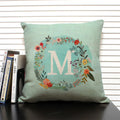 Axyaa 26 Letter Design Linen Sofa Cushion Cover 45x45cm Pillow Case for Bedroom & Living Room