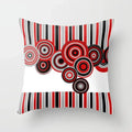 Axyaa Geometric Throw Pillow Cover Set in Red, Blue, and Gray