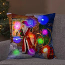 Axyaa LED Retro Santa Christmas Lights Pillowcase Home Decor 45x45