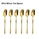 Axyaa 24-Piece Gold Stainless Steel Cutlery Set Flatware Knife Fork Spoon Mirror Matte
