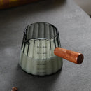Axyaa Hexagon Glass Coffee Extraction Cup with Wood Handle and Insulation