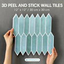 Axyaa PVC Prismatic Wall Panels - Set of 10, Easy Install Waterproof Tile Stickers