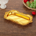 Axyaa Delicate Gold Metal Jewelry Tray European Retro Dessert Plate