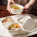 Axyaa White Ceramic Irregular Steamed Egg Bowl for Molecular Cuisine Tableware