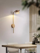 Axya Black Walnut Wood LED Wall Lamp - Modern Nordic Style Bedroom Reading Light
