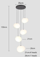 Axyaa Nordic Cream Pebble Chandelier for Dining Room, Staircase & Indoor Lighting