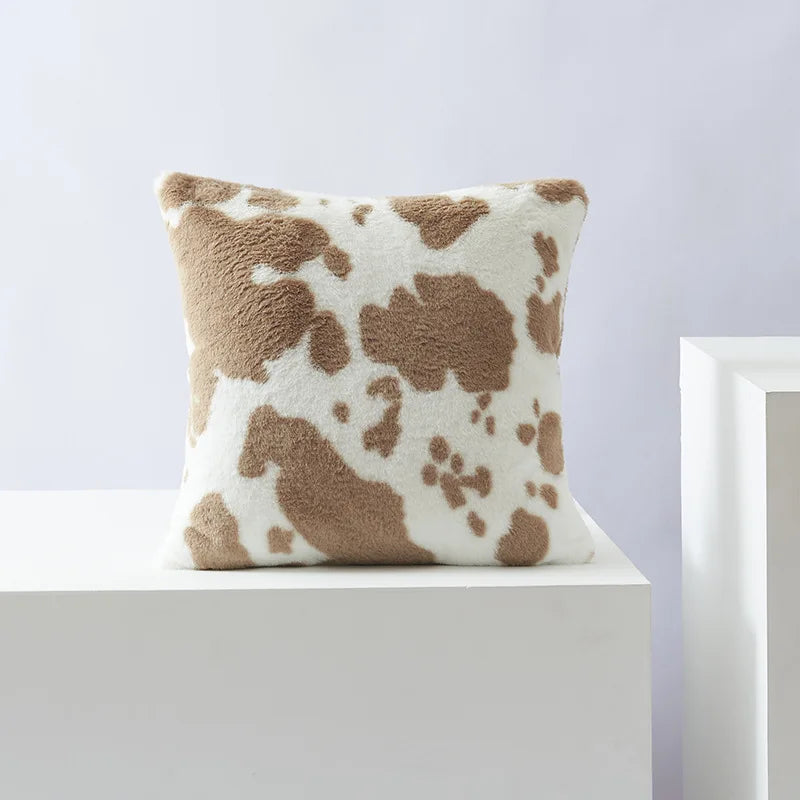 Axyaa Soft Cow Flower Childlike Pattern Cushion Cover 30X50/45/50CM