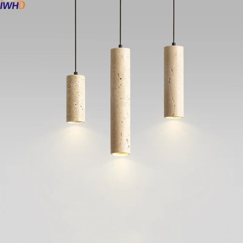 Axyaa Travertine LED Pendant Lamp for Bar, Bedroom, Living Room - Small Hanging Lights