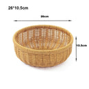 Axyaa Retro Rattan Fruit Plate | Handheld Woven Snack Basket & Candy Organizer