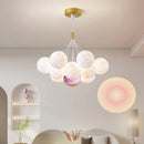 Nordic Planet Bubble Moon Chandelier for Bedroom by Axyaa