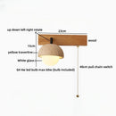 Modern Black Travertine Wooden LED Wall Lamp with Switch by Axyaa
