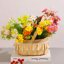 Axyaa Wood Braid Flower Basket with Tassel Handle