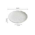 Axyaa Ceramic Cabbage Texture Plate Set - White Specialty Tableware